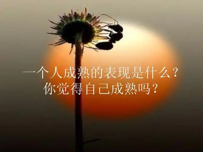 一个人成熟的表现是什么?5.