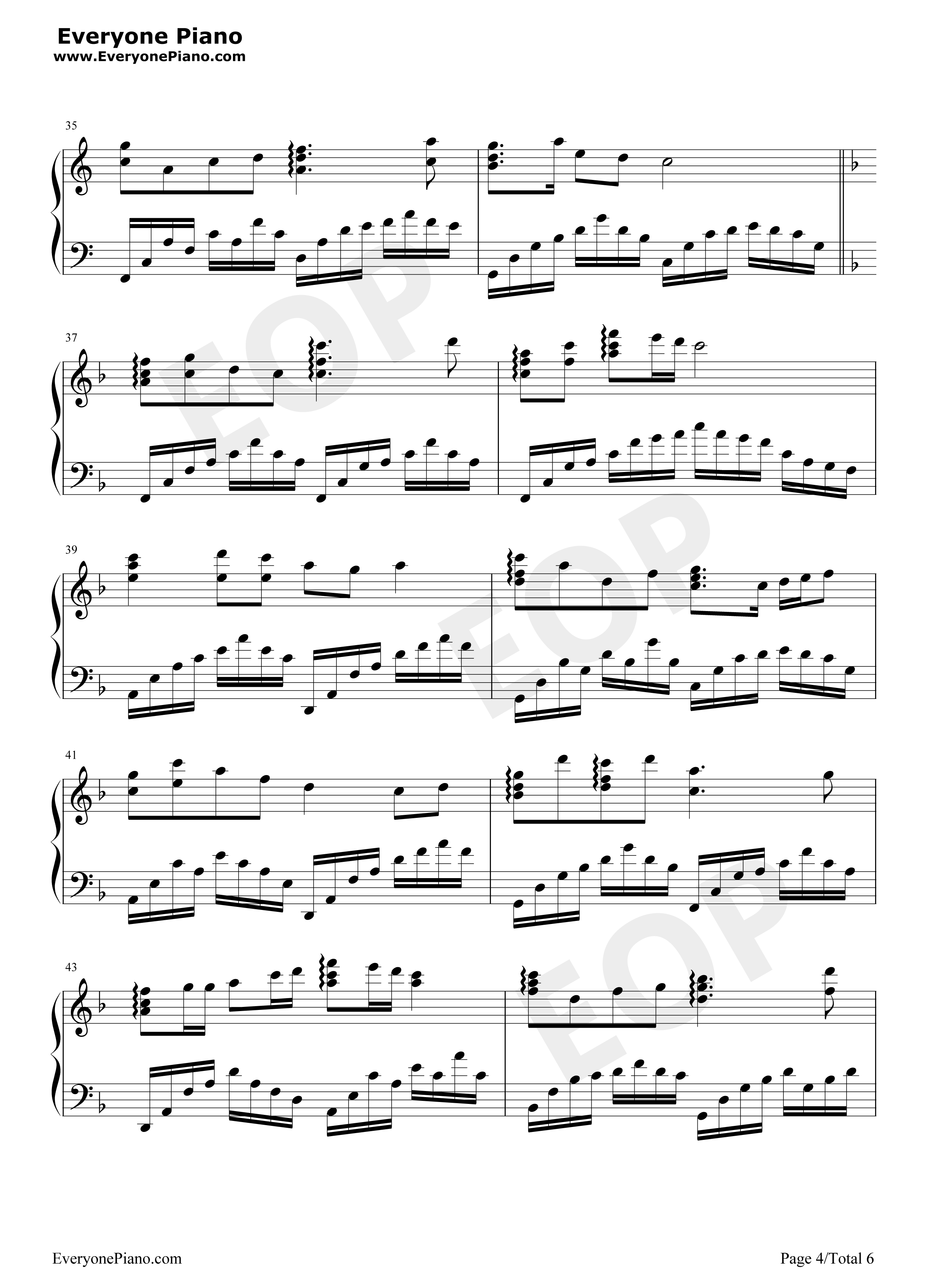 一条大河-完美独奏版-我的祖国-上甘岭插曲五线谱预览4-钢琴谱文件