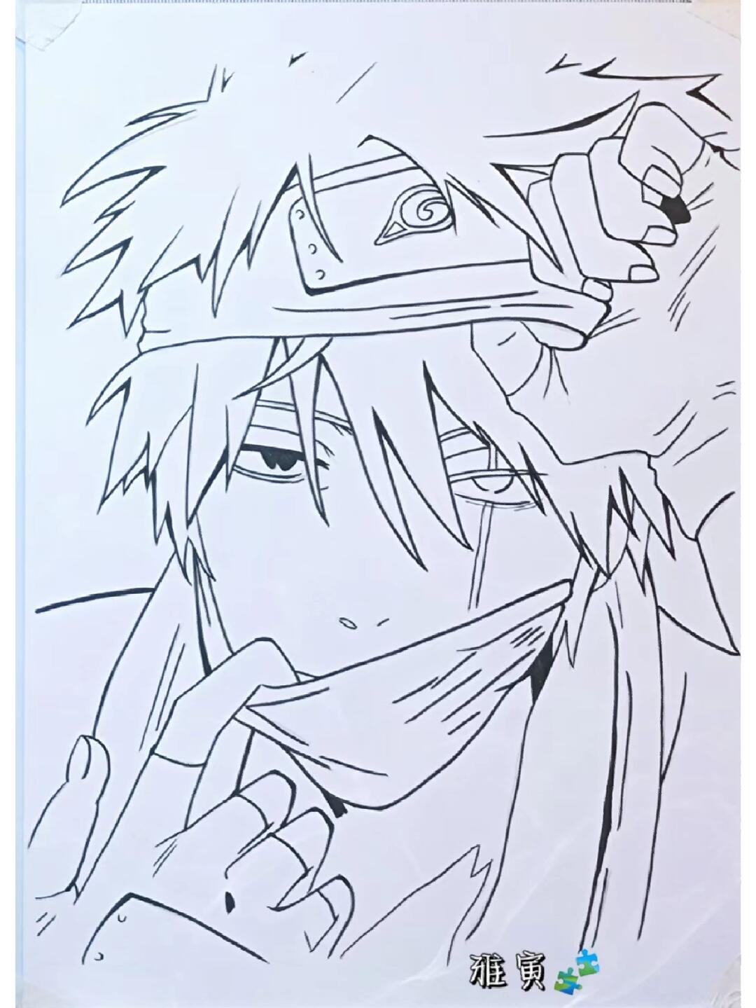 小红书助手  #火影忍者手绘  #火影忍者  #火影  #黑白画  #绘画