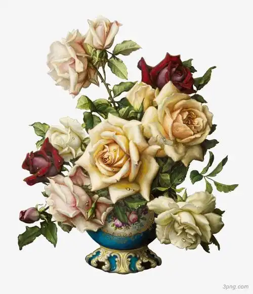 复古油画感花朵