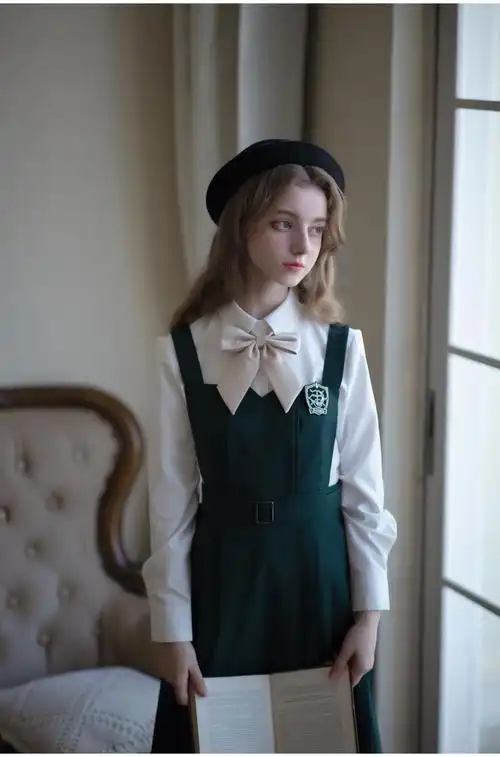jk套装胡桃木jk阿尔忒弥斯jk制服西式护奶裙西装优雅大小姐 领结 l