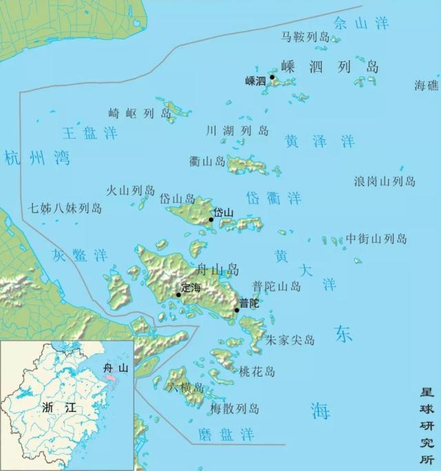 浙江省舟山市的地图