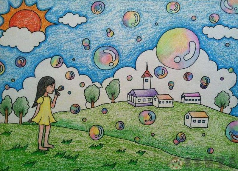 春天美景图画简笔画,春天美景图片简笔画_大山谷图库