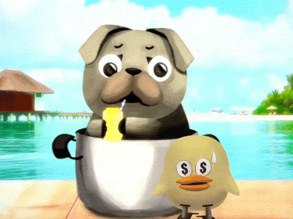 沙皮汪和雪糕狗的卡通造型