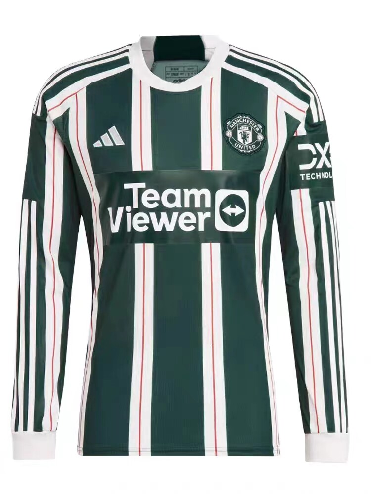 2324曼联球衣客场球员版欧冠版b费10拉什福德7号芒特长袖足球服