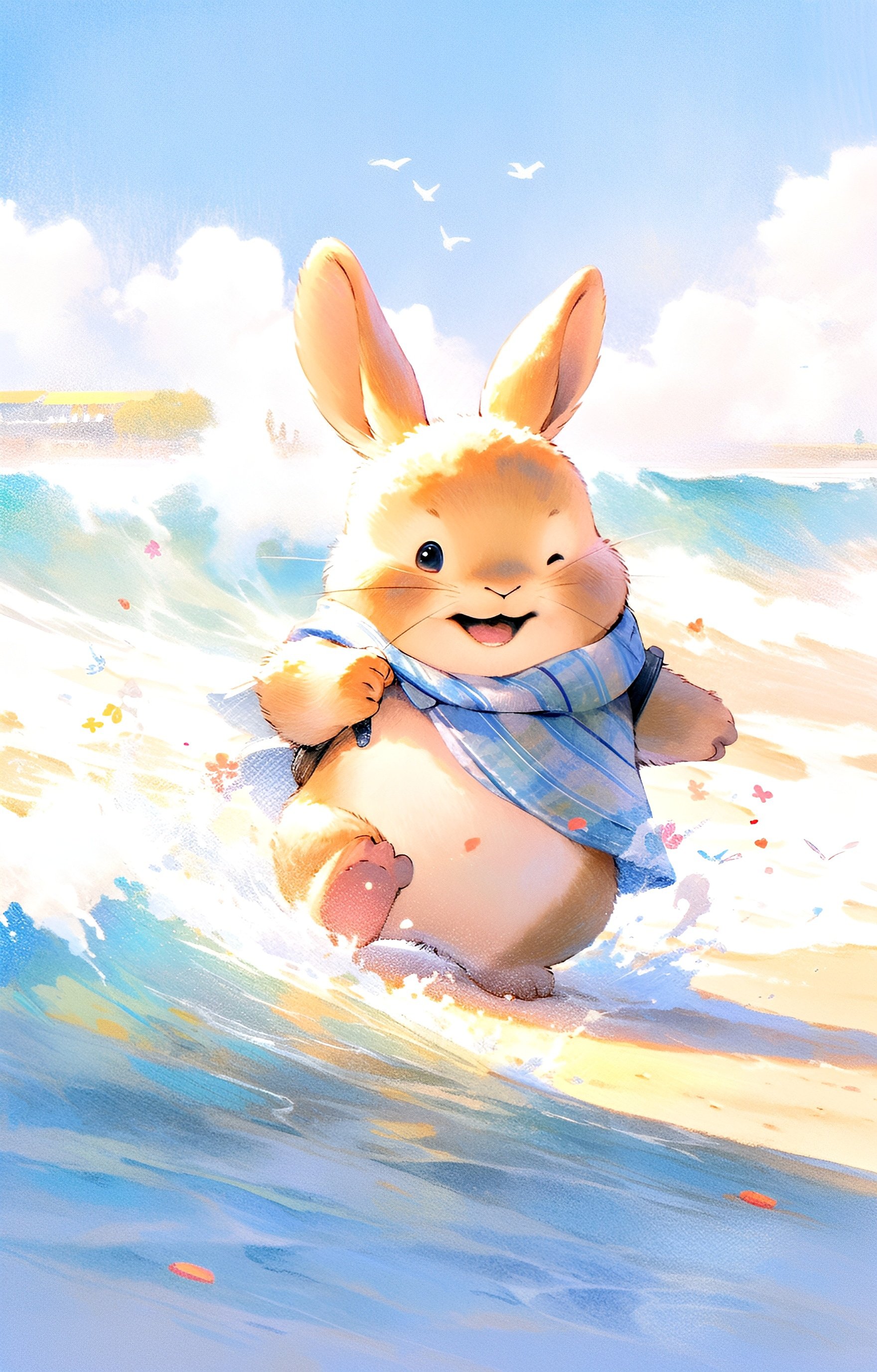 今天是只肉嘟嘟的小兔子,毛茸茸的,好可爱! #二次元# #动漫