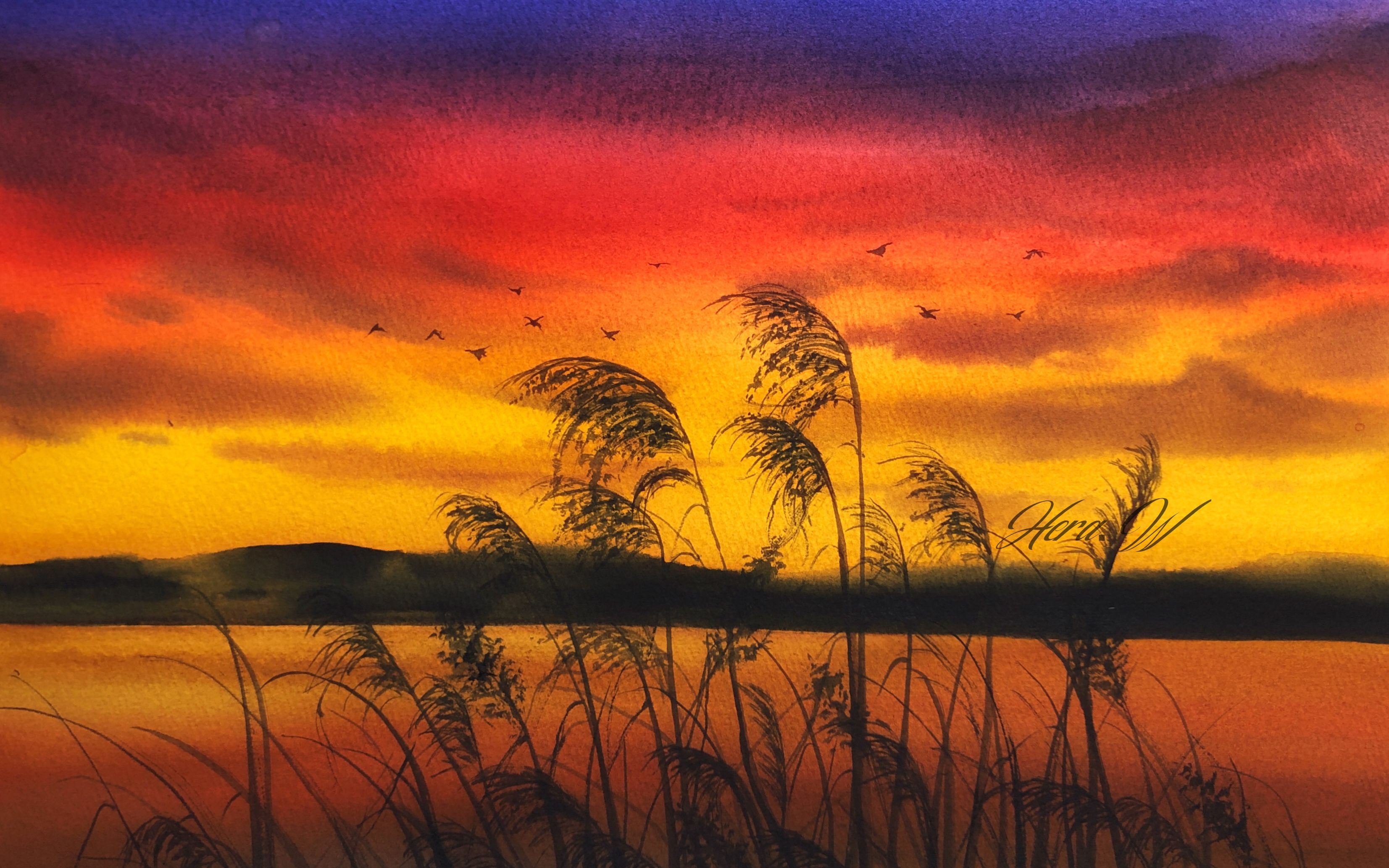 【水彩日记】用水彩记录黄昏的颜色