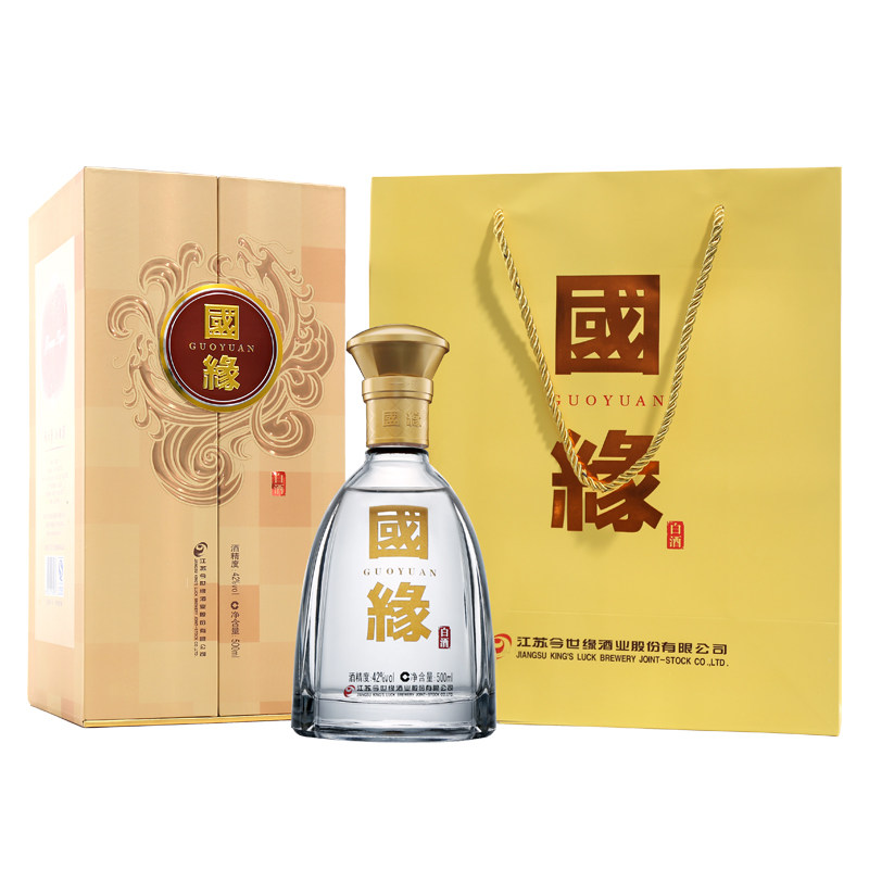 33今世缘国缘对开双开42度550ml*2瓶柔雅型白酒粮食酒送礼宴请酒