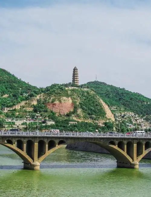 (杨家岭,枣园,延安宝塔,延河大桥)