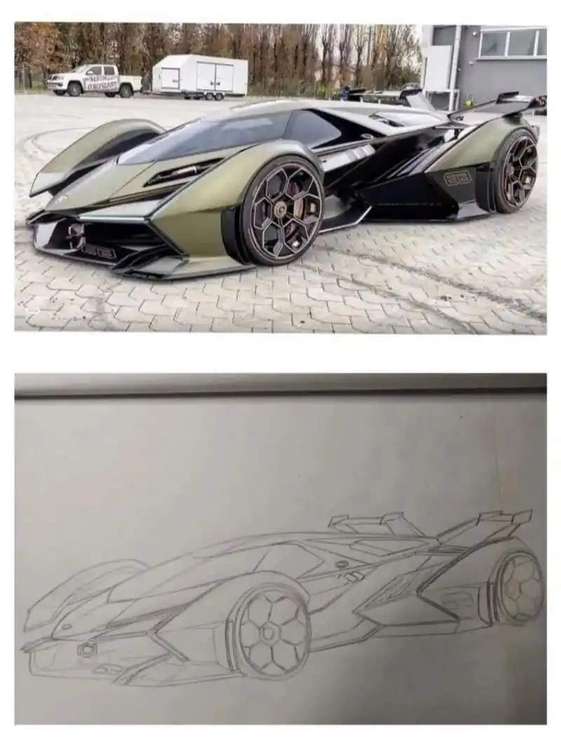 应评论区,今天出个步骤图,轻松画出兰博基尼概念车草图(非专业,纯属
