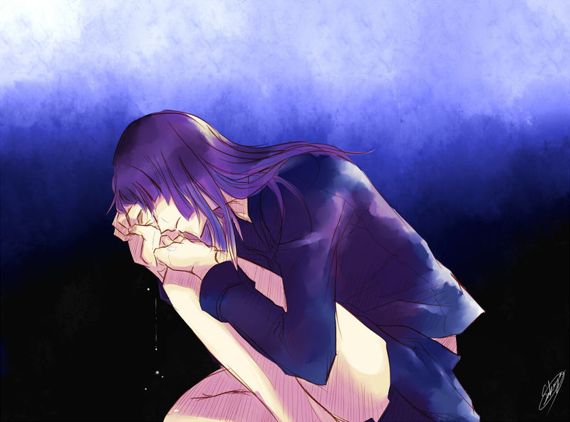 有没有抱膝落寞的动漫女头