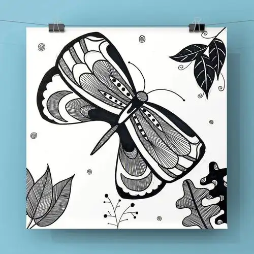 儿童美术  #黑白线描  #创意线描  #创意儿童画