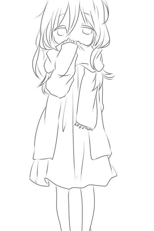 人物简笔画女孩长发铅笔画简单6