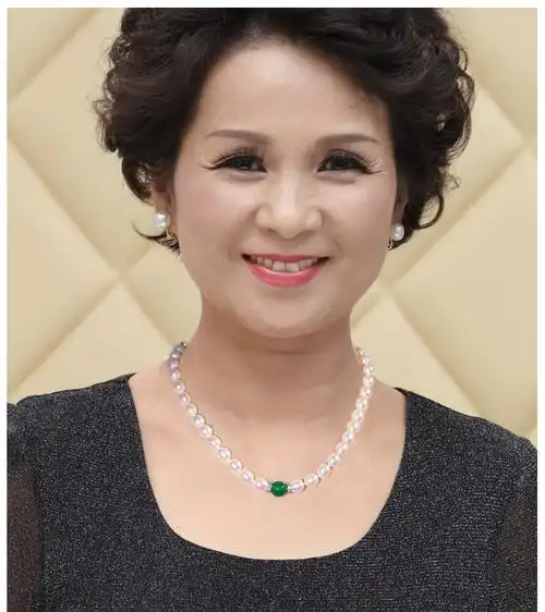 60秦仕珍珠项链妈妈款女强光淡水颈链送婆婆老人母礼品套装红如意款