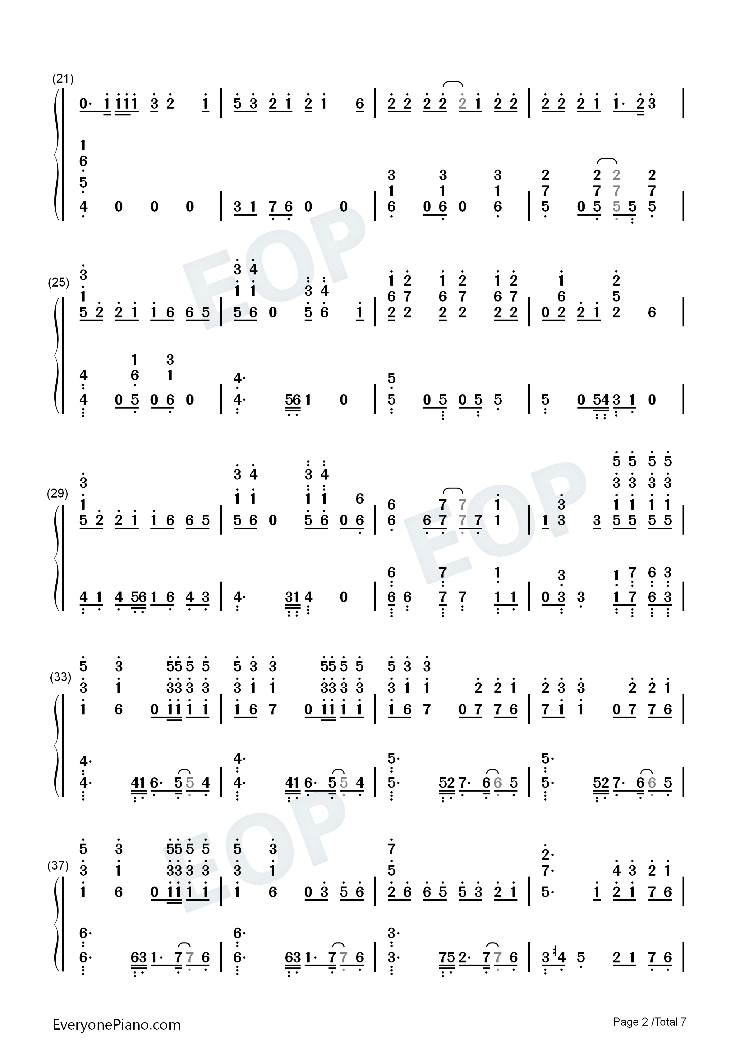 moonlight-月光-exo双手简谱预览2-钢琴谱文件(五线谱,双手简谱,数字