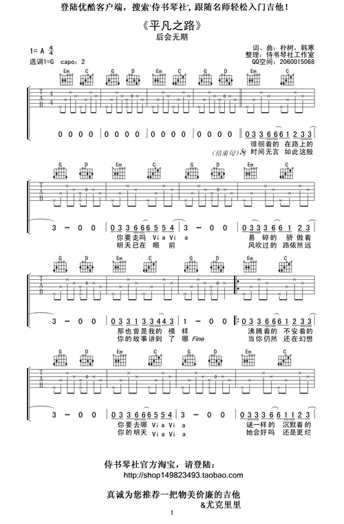 平凡之路电吉他solo谱 平凡之路电吉他谱子-图片大观-奇异网