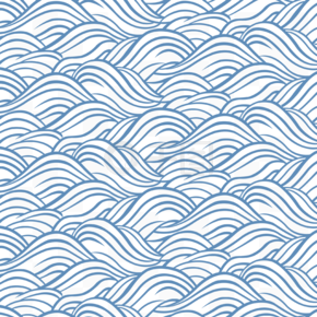 复古风素材免费下载蓝色海洋古典云崖水波纹免费下载中国传统古典纹样