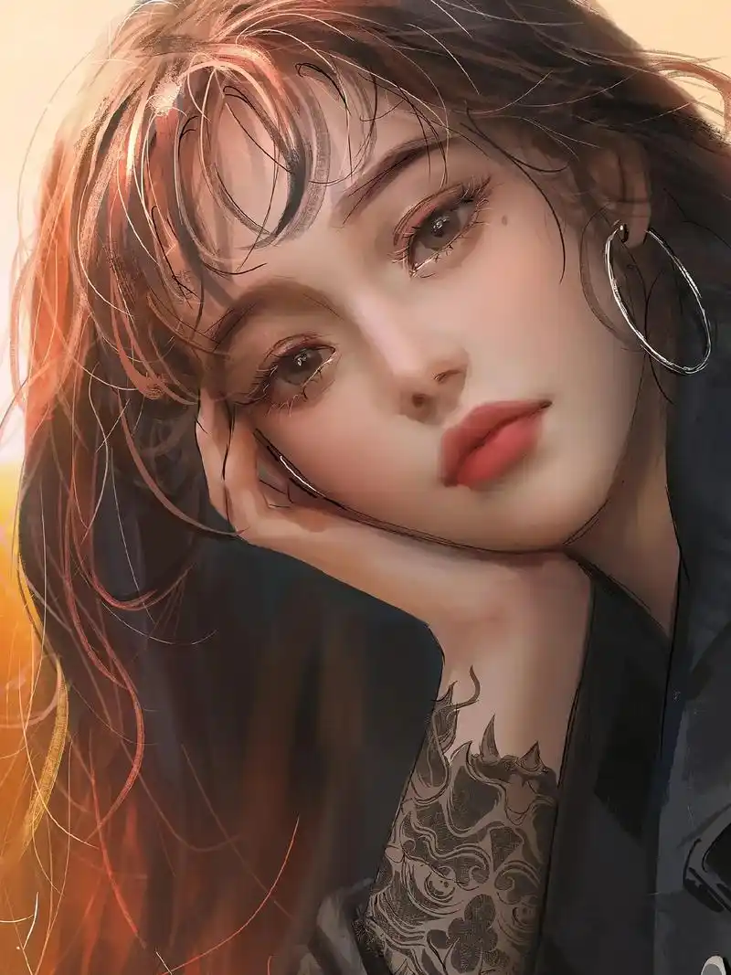 唯美手绘插画看着真的好舒服!#手机全屏高清壁纸 #美女 #插 - 抖音