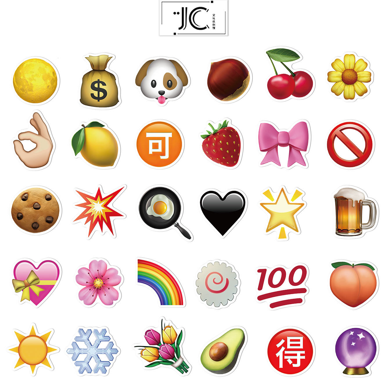 60张emoji表情包贴纸笔记本电脑水杯平板手机手账装饰防水diy贴画