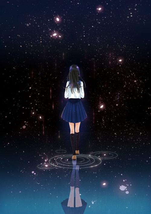 女生的黑色背影简笔画