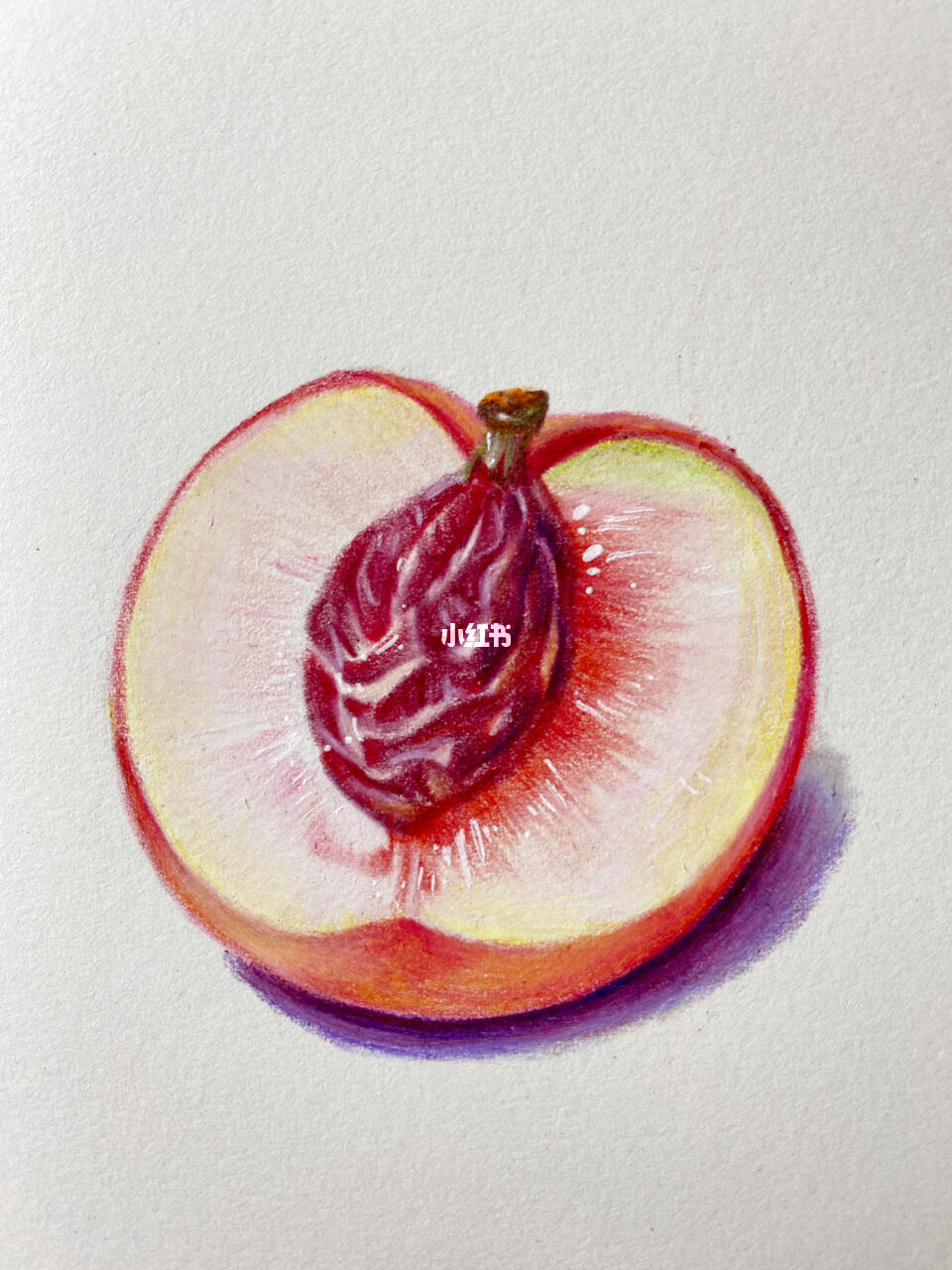 零基础必学彩铅水蜜桃详细教程_彩铅_教程_绘画_茶颜悦色攻略_彩铅画