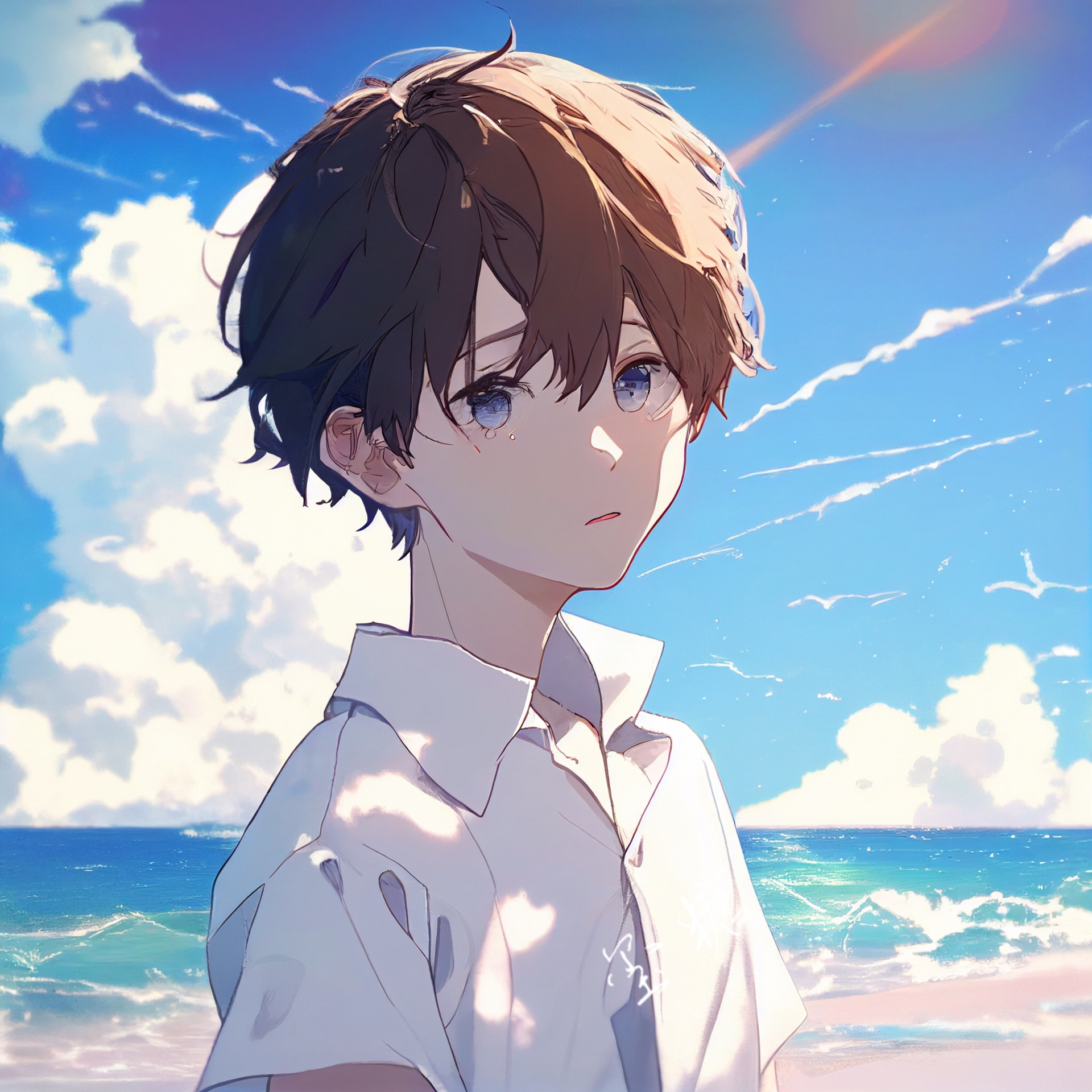 夏日海边·阳光少年|二次元男生头像