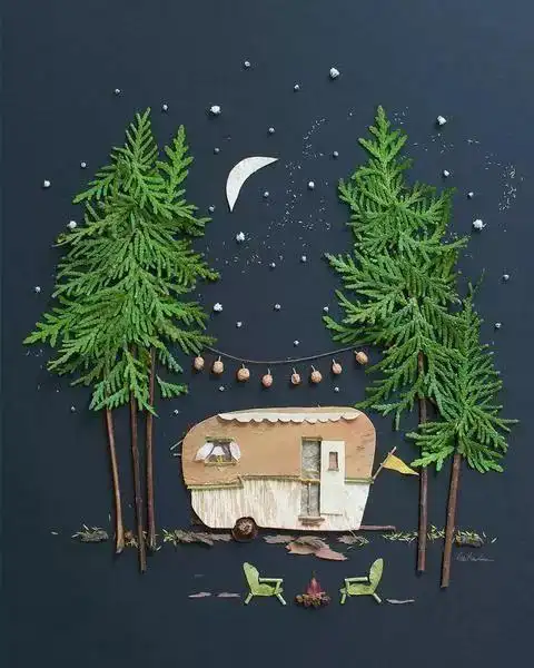 拼贴精美插画作品