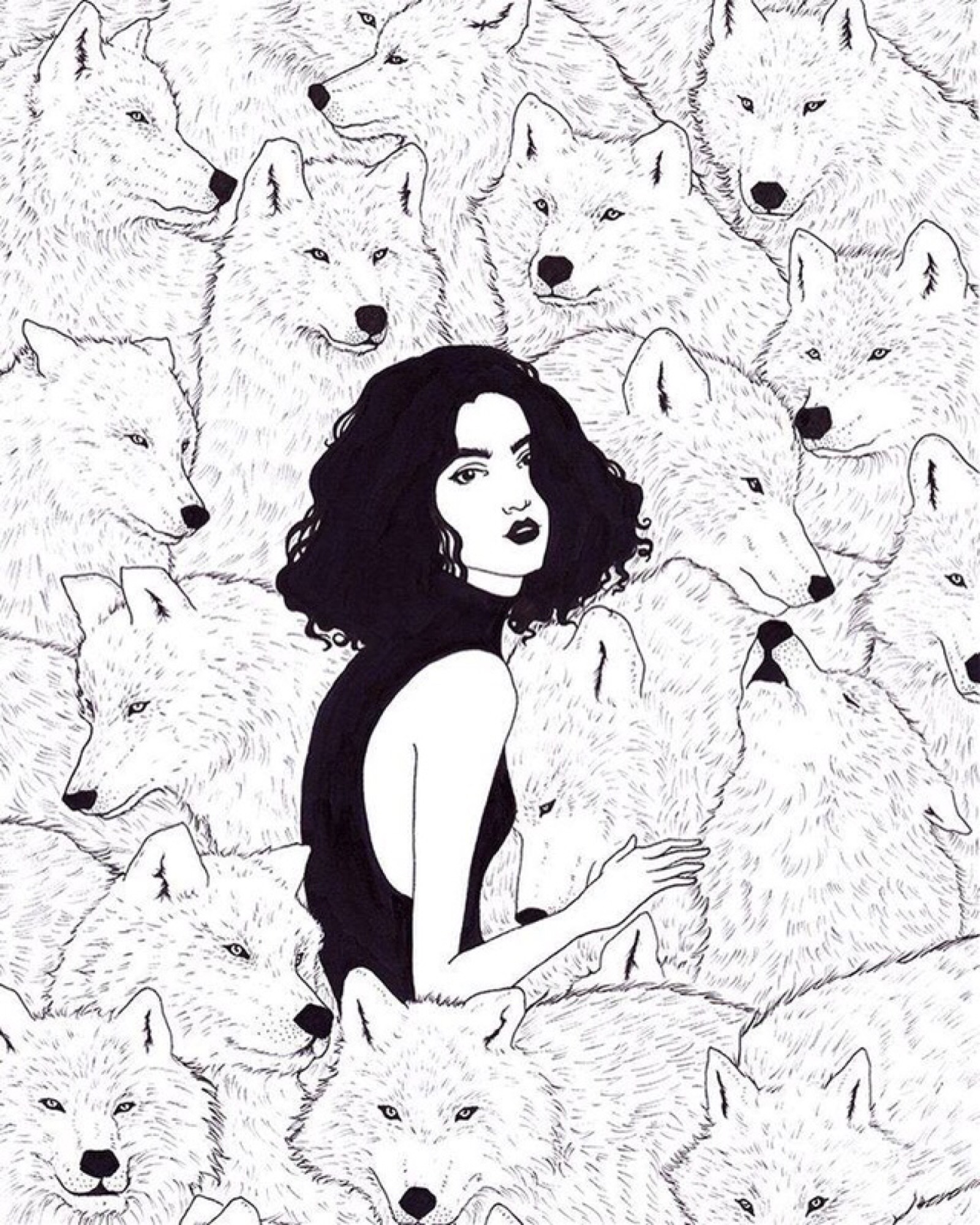 柏林插画师 sivan karim 黑白插画作品