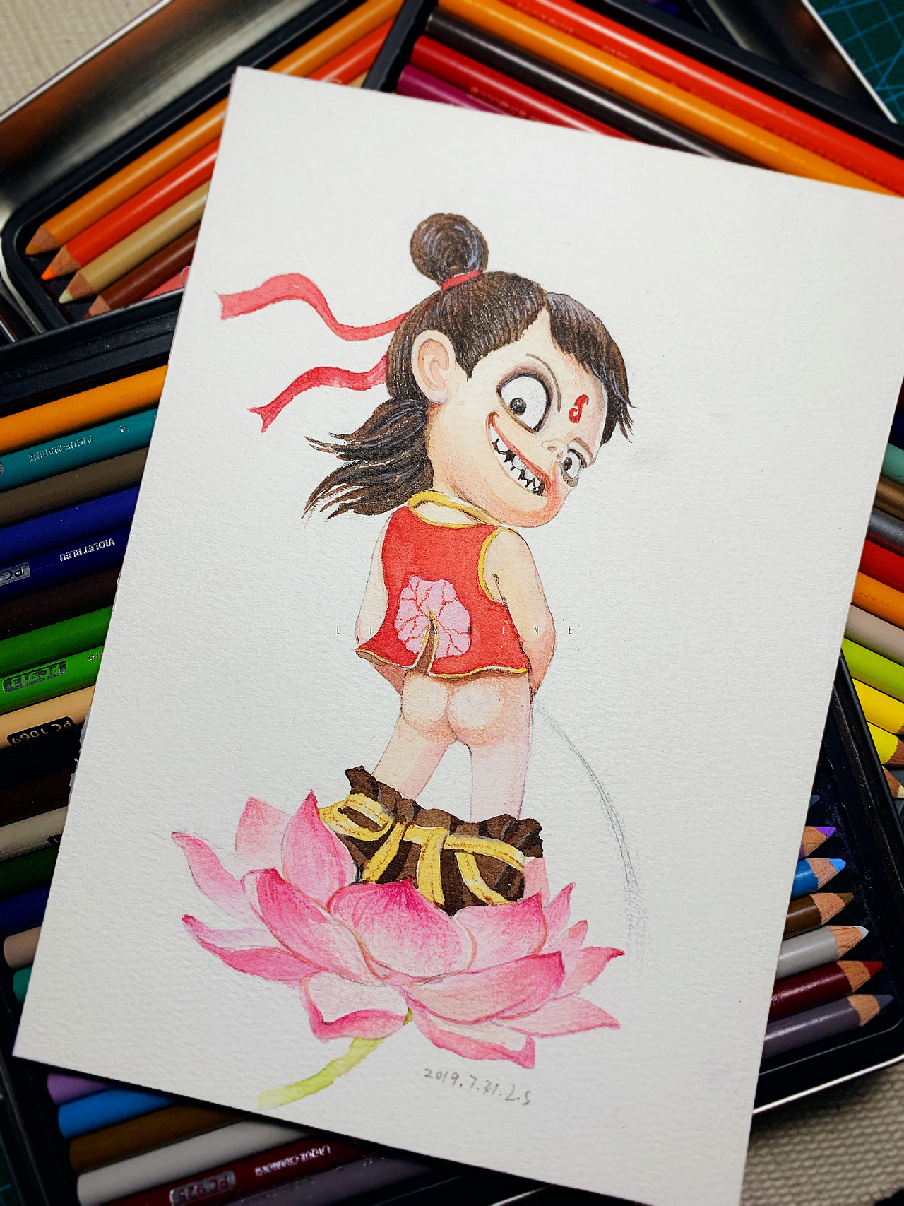 哪吒水彩画电影插画作品信息创作时间2019/07/31添加表情小公主和兔子