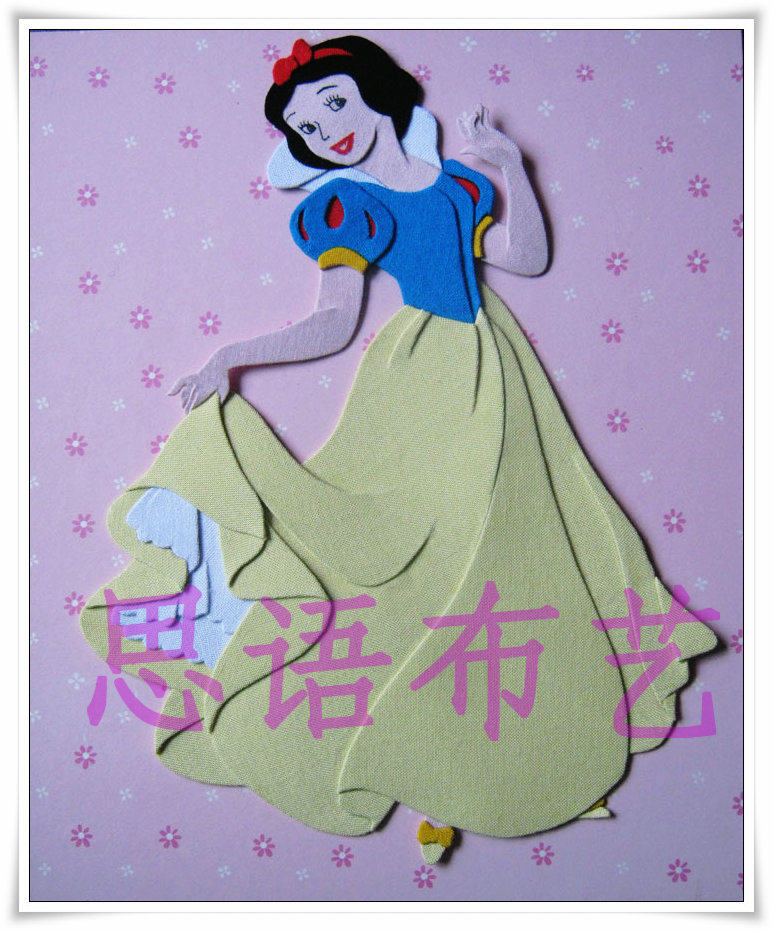思语布贴画材料包/堆绣/布艺手工diy/学生手工亲子作品 -白雪公主