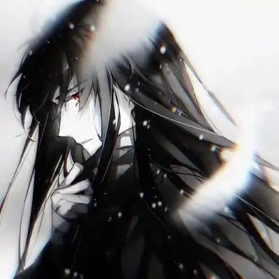 男生头像冷酷帅气侧脸动漫黑白图片