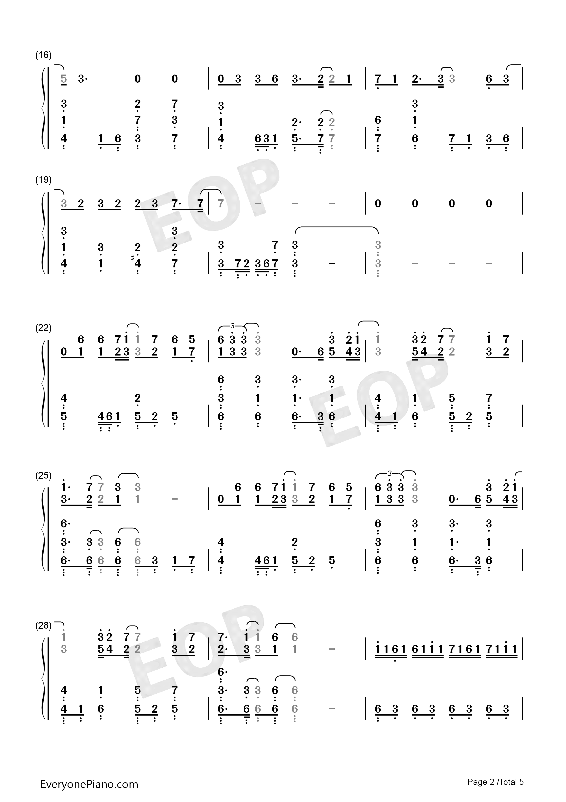 焚情-秦时明月片尾曲双手简谱预览2