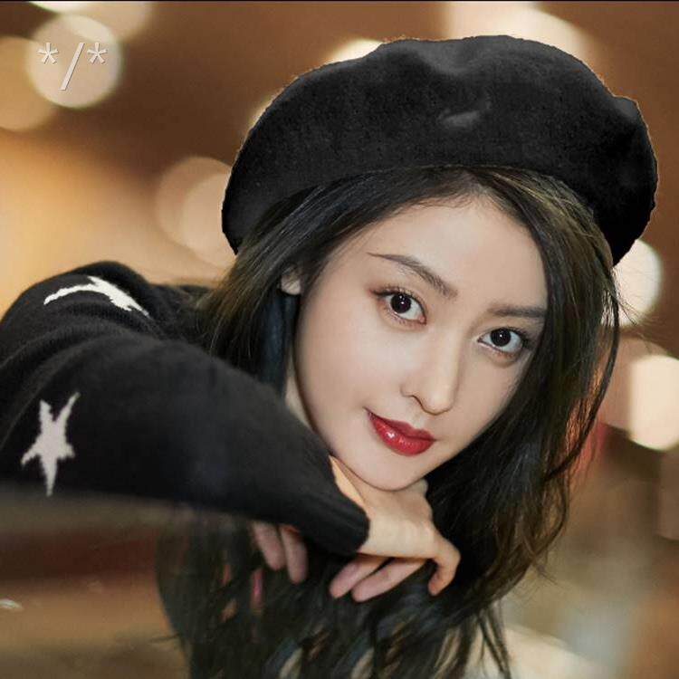 canarykiss明星同款贝雷帽女秋冬季日系毛呢画家帽百搭羊毛帽子