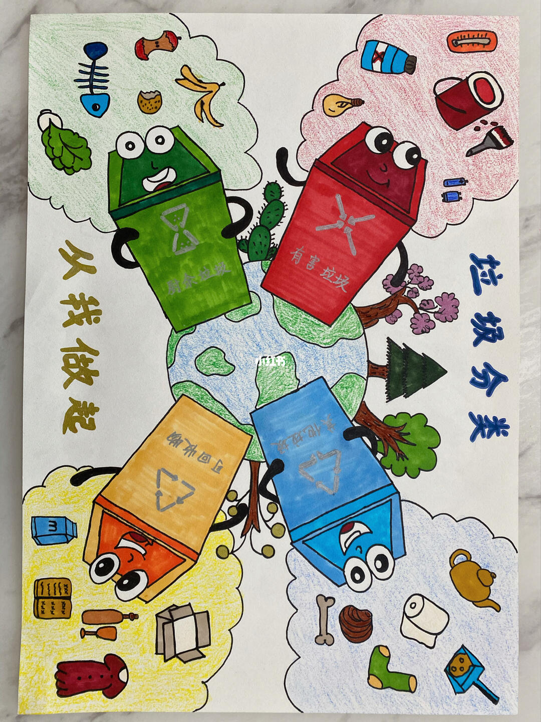 幼儿园垃圾分类主题画