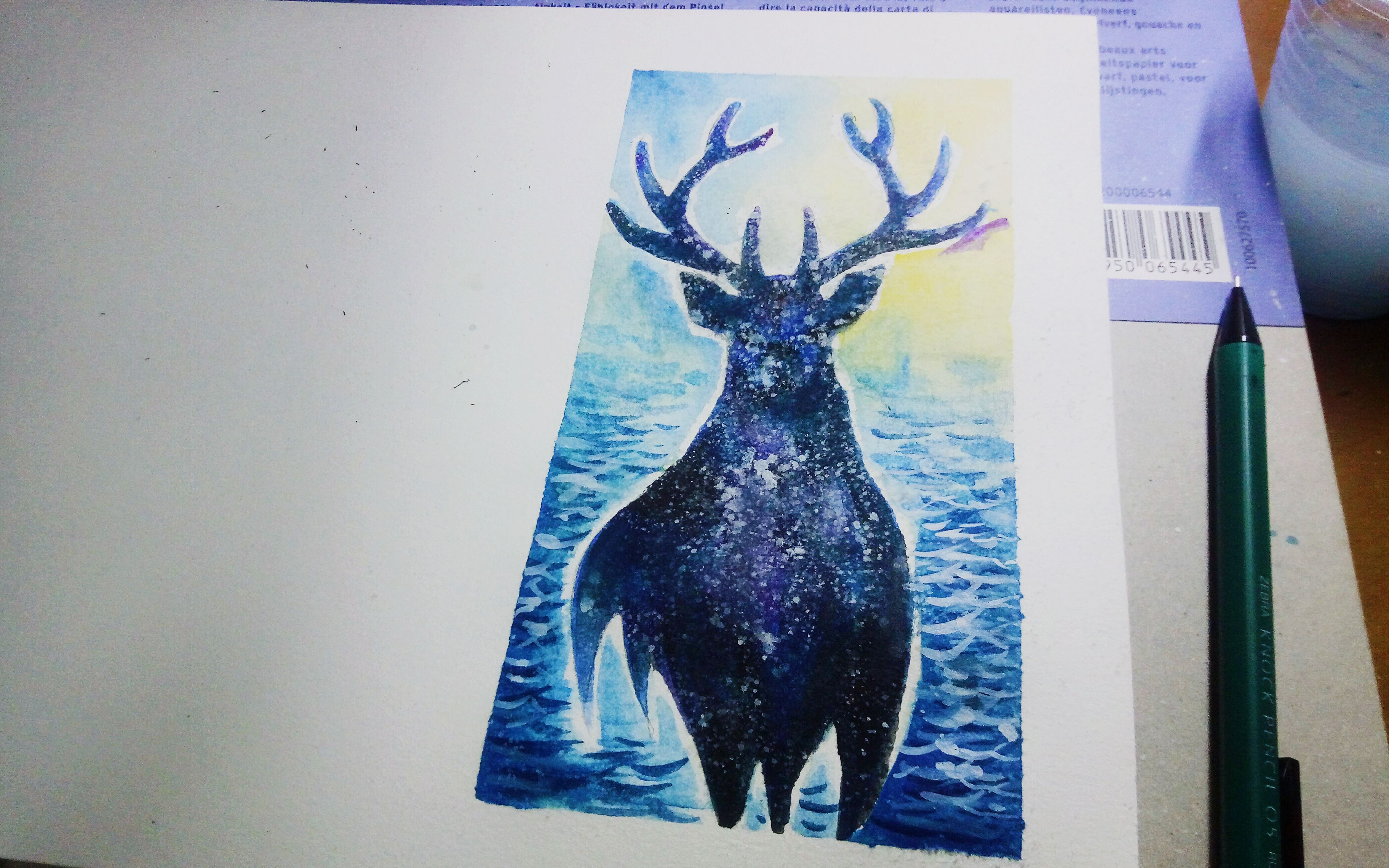 画一只星空小鹿修正2p