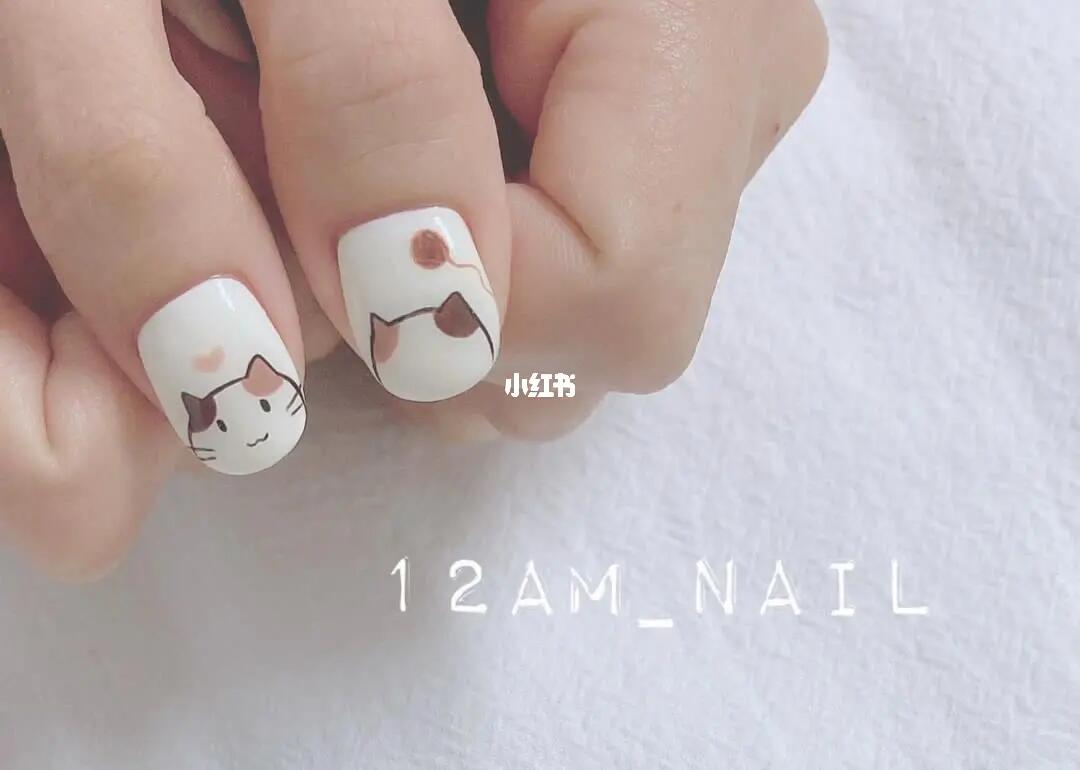 日式美甲  #手绘美甲  #猫咪美甲  #猫咪主题美甲  #手绘猫咪美甲