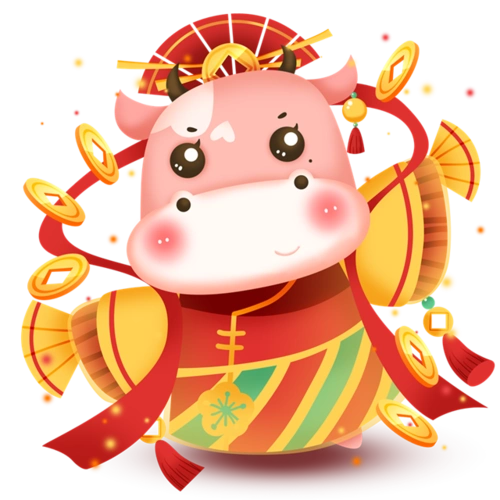 牛年吉祥物公仔图片-2021卡通可爱牛年吉祥物公仔设计图片素材下载