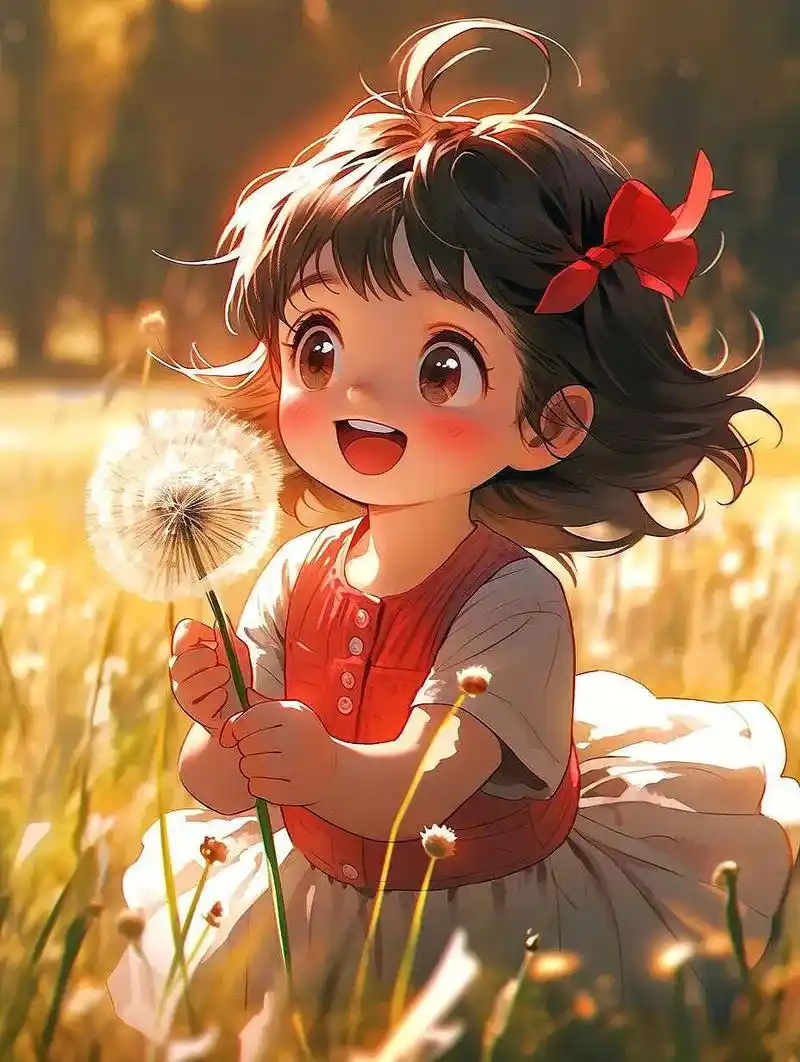 蒲公英小女孩:做人最重要是开心,开心,开心【图片文案转自微博 - 抖音