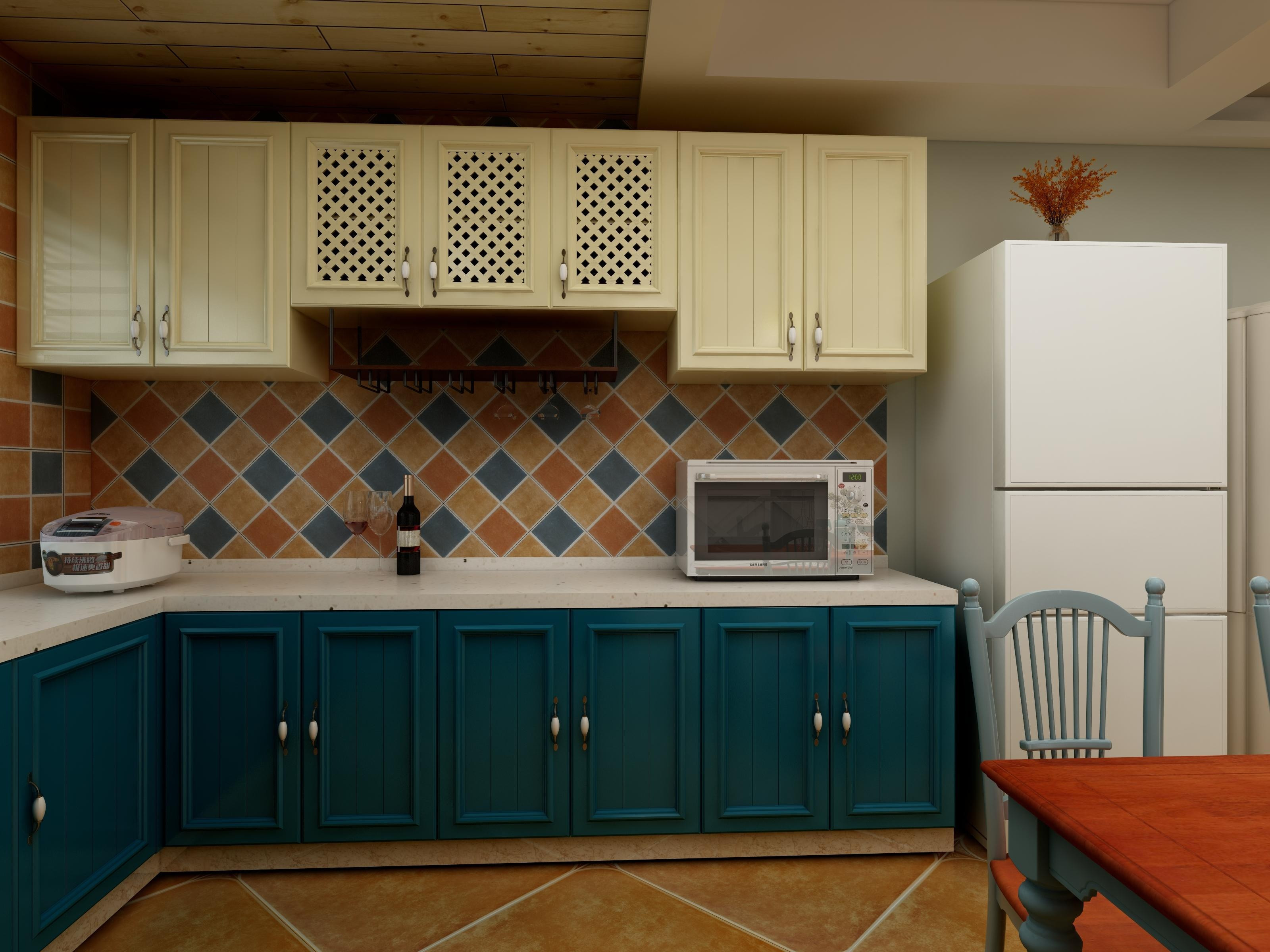 100㎡地中海风格家厨房设计图