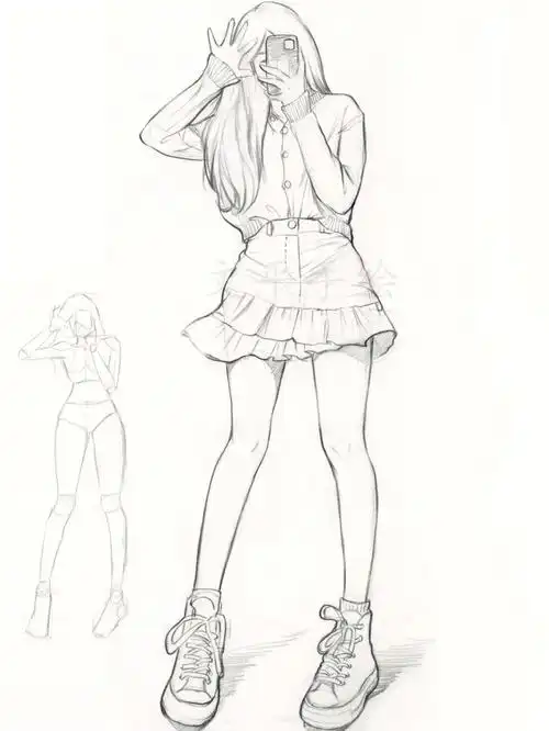 全身穿搭线稿分享