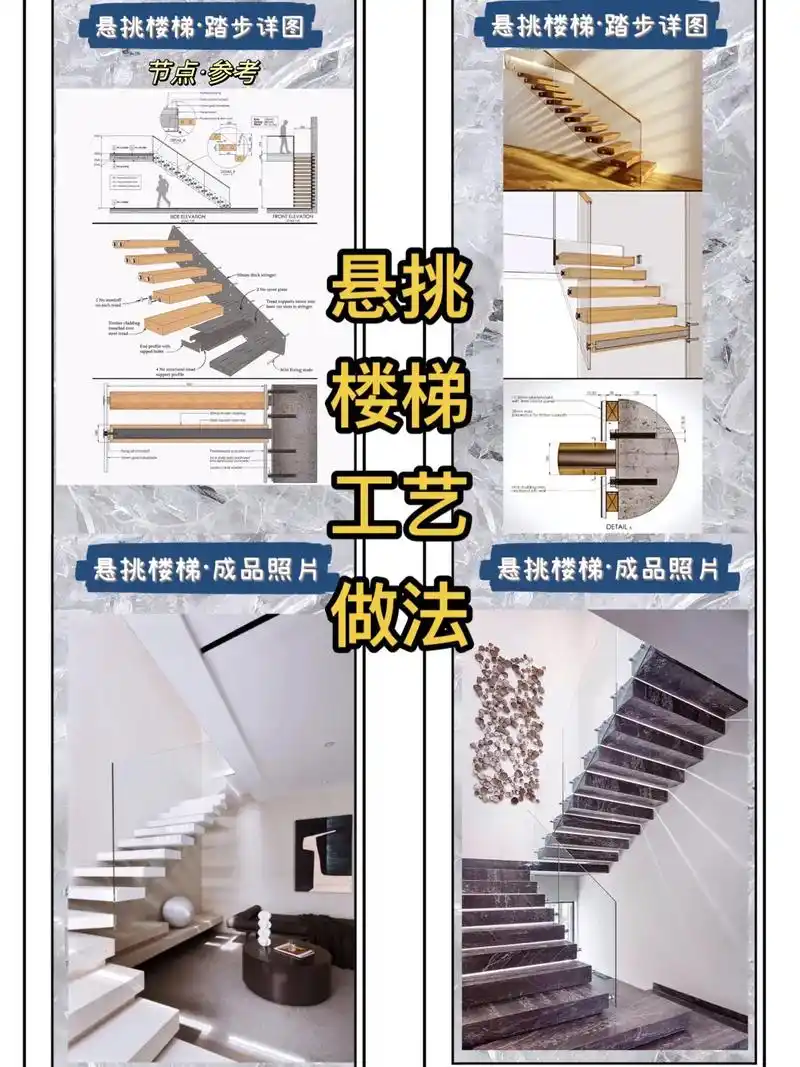悬挑楼梯,工艺做法,成果照片.#图文伙伴计划 悬挑楼梯的使用 - 抖音