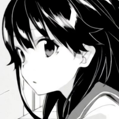 黑白系动漫女生头像高冷伤感侧脸日系动漫女头