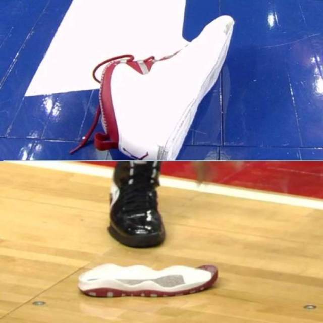 nba穿坏球鞋的瞬间:托尼突破中鞋底飞出场外,光脚走回更衣室