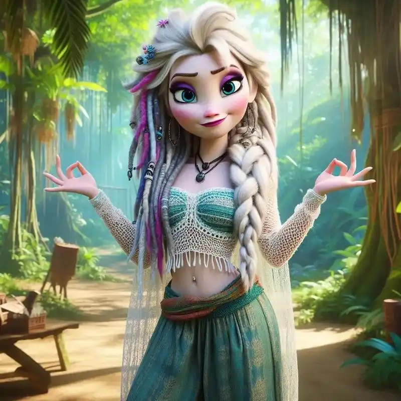 走出童话故事的艾莎和安娜 玛雅风格穿搭#太酷了 #艾莎 #冰 - 抖音