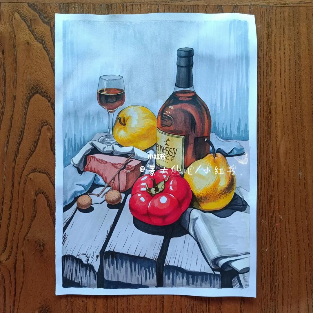 马克笔静物组合照片写生