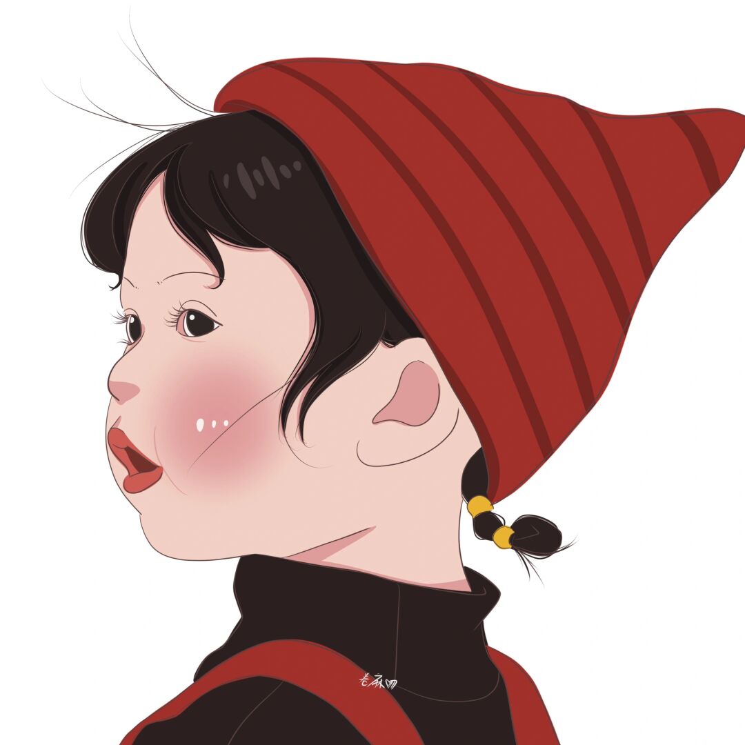 插画 | 头像 |戴小红帽的小女孩 图片92二改92商用92去签名