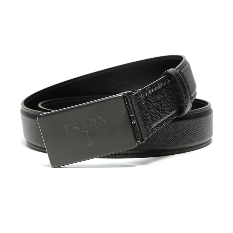 腰带】prada/普拉达男士皮革板扣式皮带腰带2cm199053【正品 价格