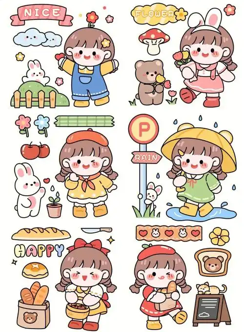 超可爱贴纸素材