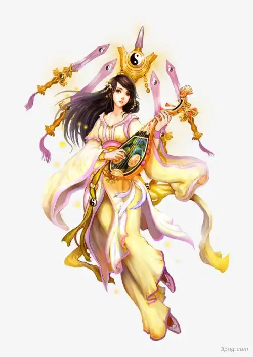 游戏原画仙侠道士美女