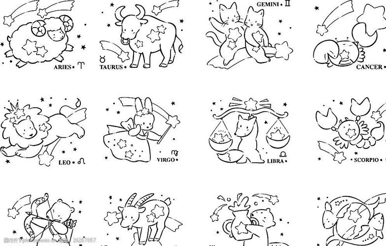 十二星座可爱的简笔画
